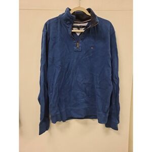 Tommy Hilfiger L/G Pullover Blue 1/4 Zip Sweater Menswear Large/Great‎ Casual